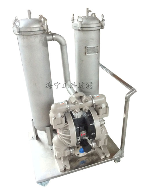气动隔膜泵带动袋式过滤器2